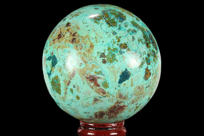 Polished Chrysocolla Sphere - Peru #95665